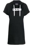 Dkny Embroidered Logo Hoodie Dress - Black