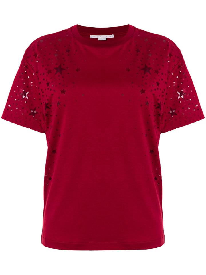 Stella Mccartney Star Lasercut T-shirt - Red