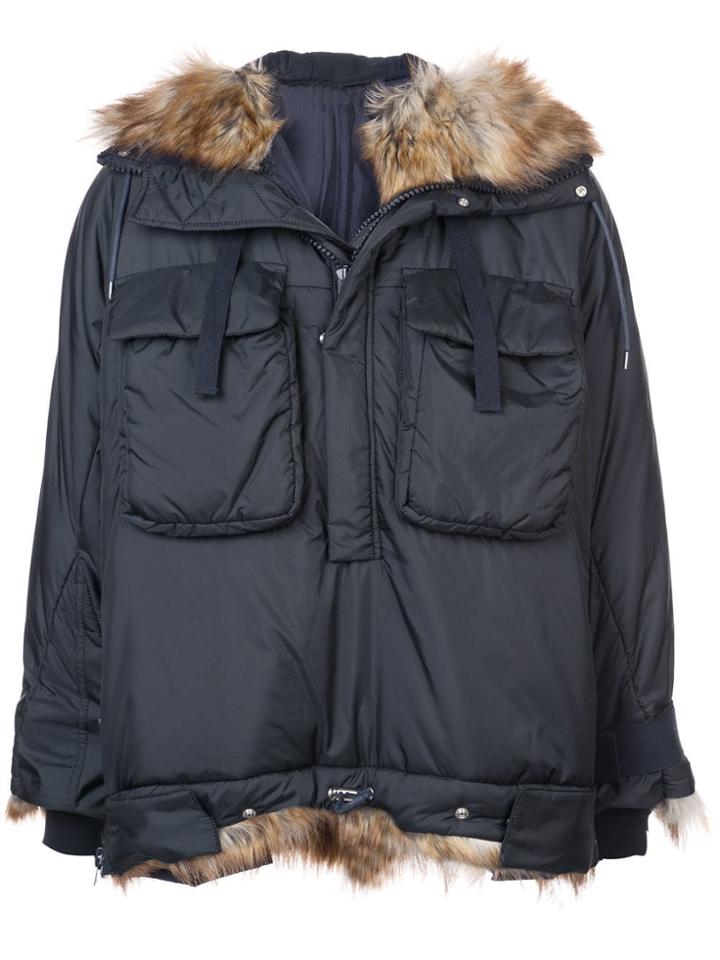 Sacai Hooded Pullover Jacket - Blue