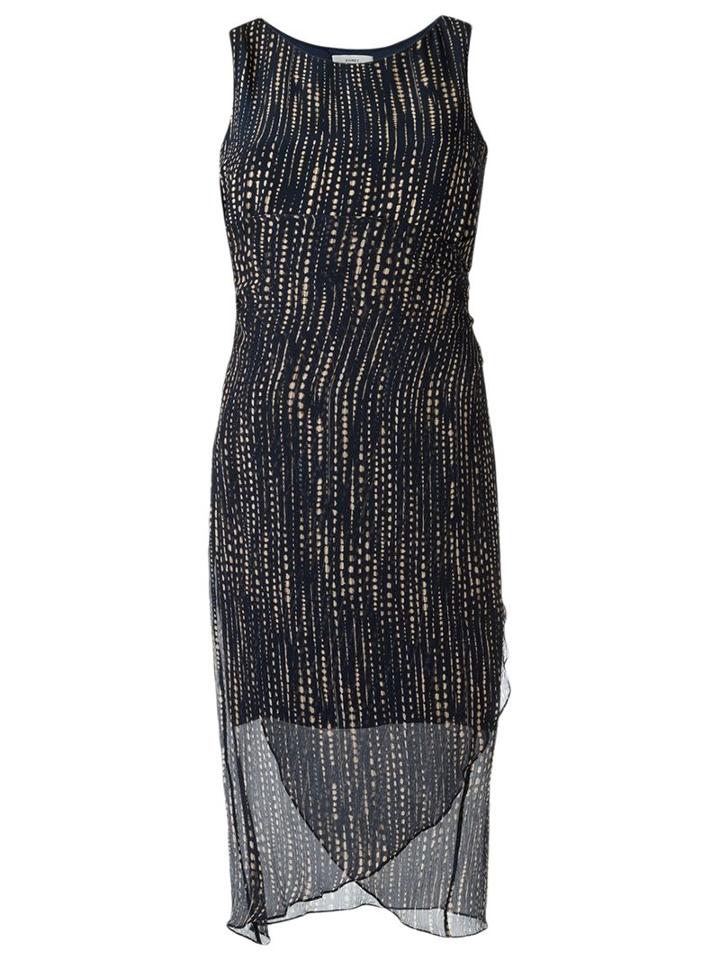 Egrey V-neck Printed Dress, Women's, Size: 38, Blue, Silk