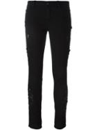 Ermanno Scervino Floral Embroidered Skinny Trousers