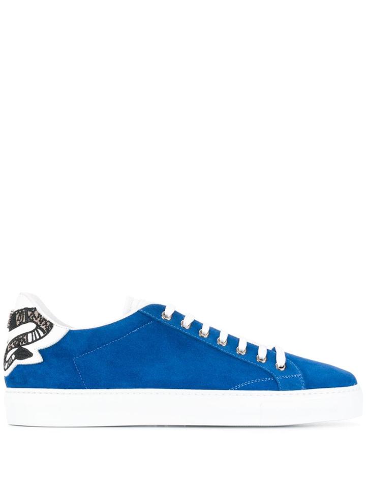 Roberto Cavalli Logo Plaque Sneakers - Blue