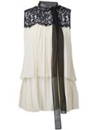 Rachel Zoe Sleeveless Layer Blouse, Women's, Size: 8, White, Silk/cotton/rayon/viscose