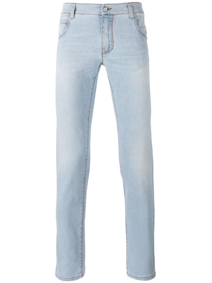 Ermanno Scervino Bleached Effect Slim-fit Jeans - Blue