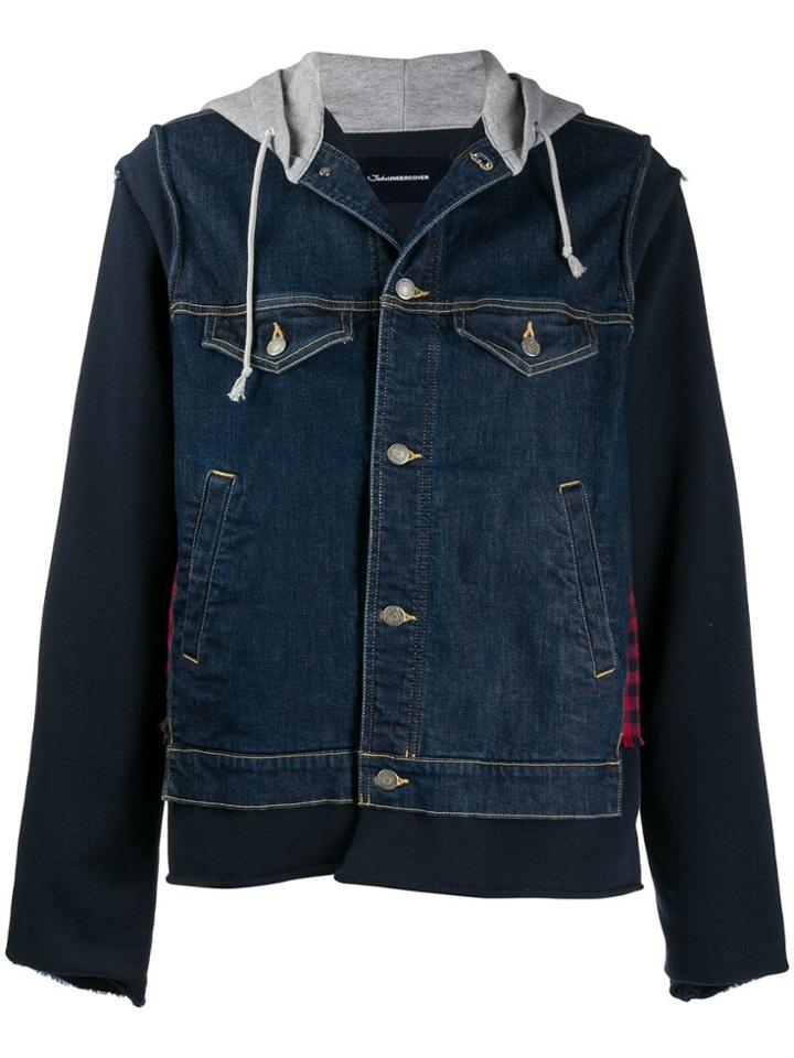 Johnundercover Hooded Denim Jacket - Blue