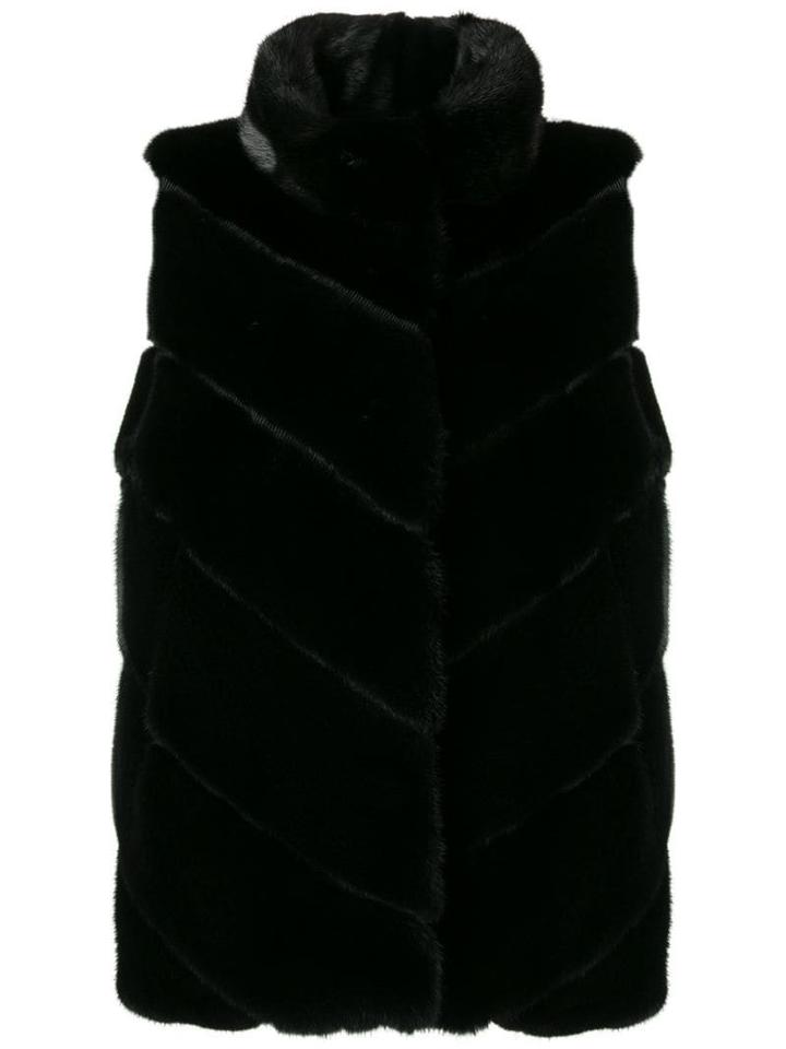 Liska Nerz Gilet - Black
