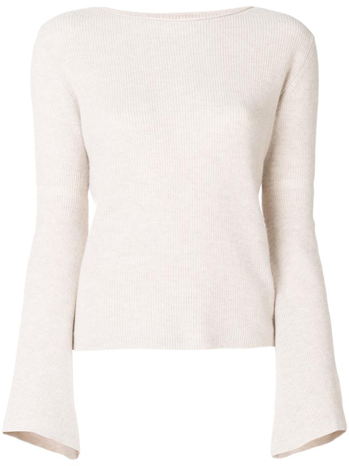 Fine Edge Bell Sleeve Sweater - Nude & Neutrals