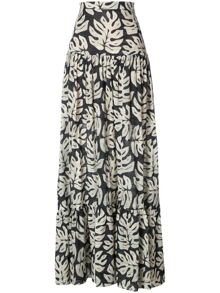 Chloé Palm Leaves Skirt, Women's, Size: 38, Black, Polyester/cotton/wool