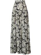 Chloé Palm Leaves Skirt, Women's, Size: 38, Black, Polyester/cotton/wool