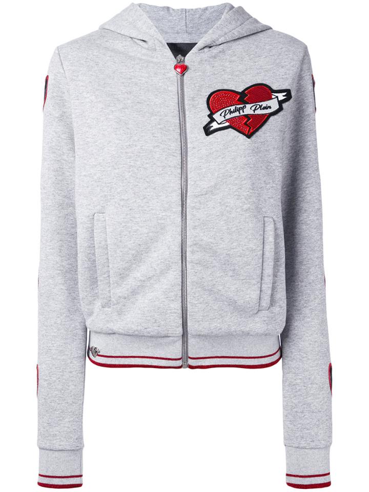 Philipp Plein Heart Hoodie - Grey