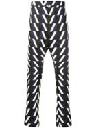 Les Hommes Optic Print Slim-fit Trousers - Blue