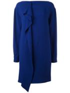 Msgm Draped Detailing Dress - Blue