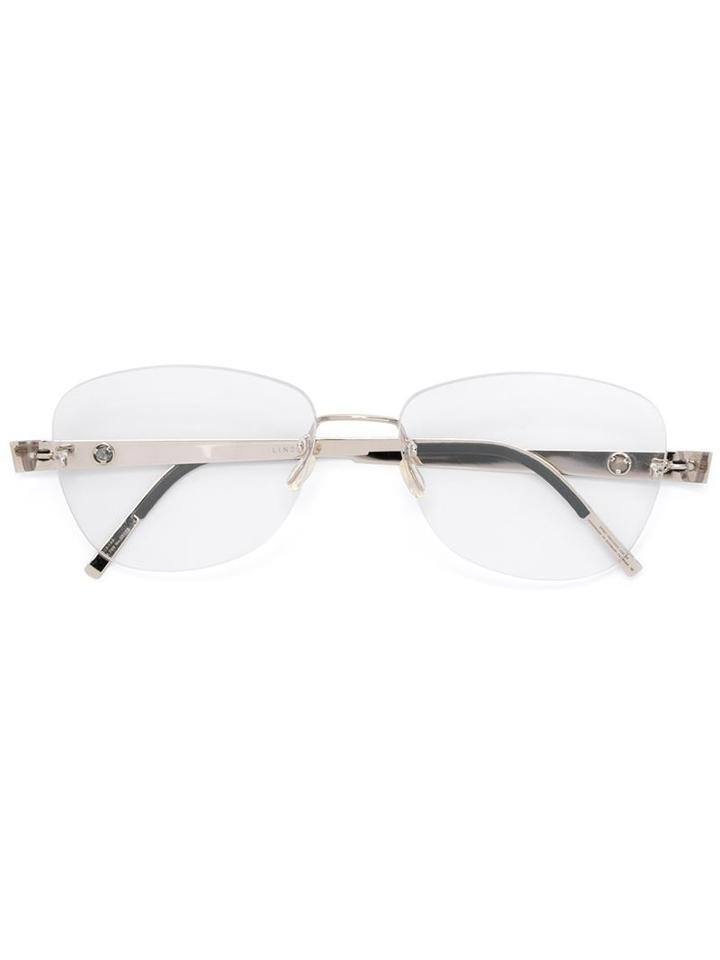 Lindberg 'unique' Glasses, Grey, Diamond/18kt White Gold