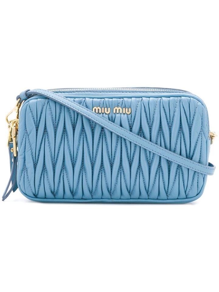 Miu Miu Matelassé Cross-body Bag - Blue