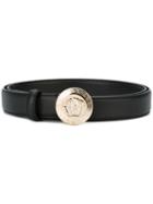 Versace Medusa Buckle Belt, Women's, Size: 90, Black, Calf Leather