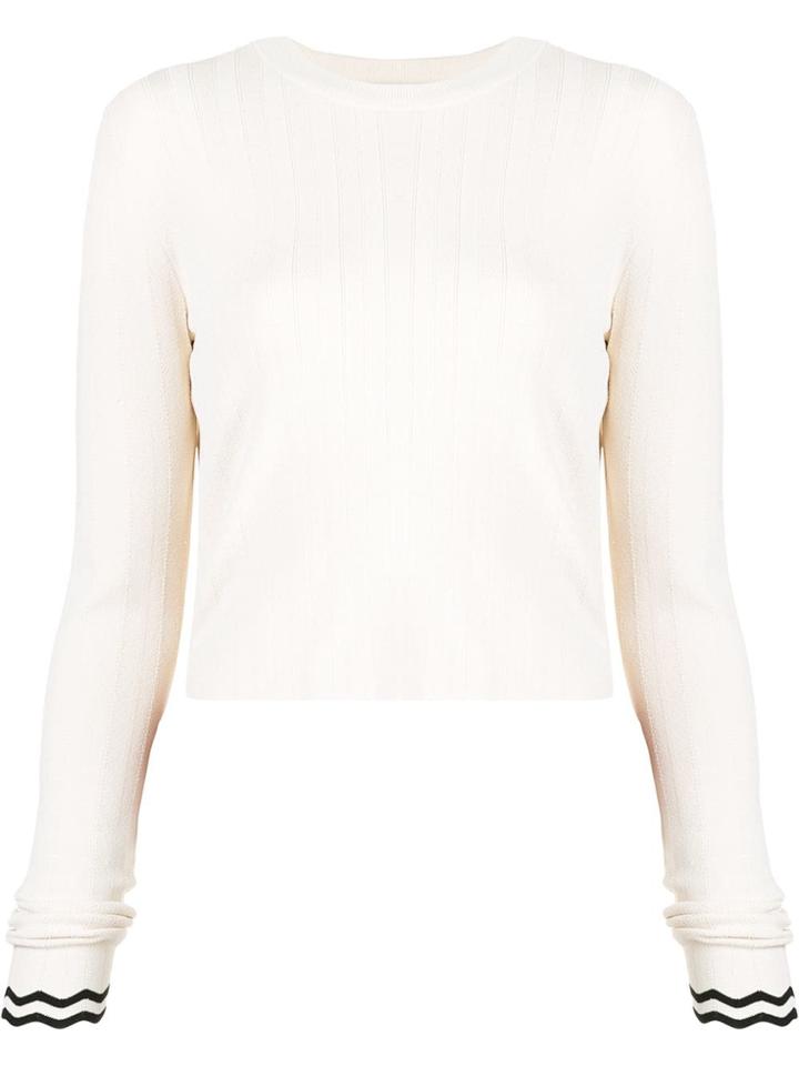 Proenza Schouler Zig Zag Knit Top - White
