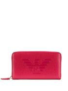 Emporio Armani Logo Zip Around Wallet - Red