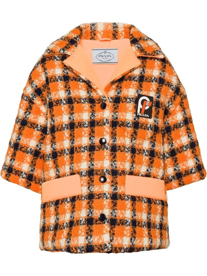 Prada Padded Tweed Jacket - Orange