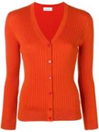 Courrèges Rib Knit Fitted Cardigan - Orange