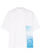 Jil Sander Oversized Blue Photo Print T-shirt - White