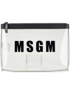 Msgm Transparent Logo Pouch - Black