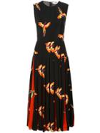 Dvf Diane Von Furstenberg Bird Print Pleated Dress - Blue