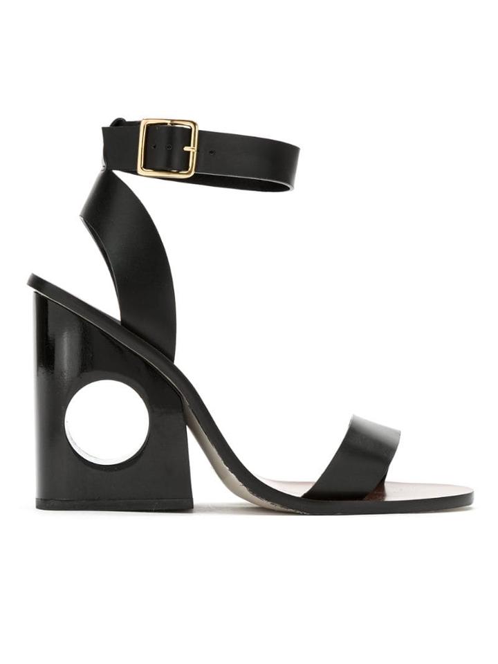 A.brand Sandália Salto Furado - Preto - Metallic
