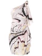 Zuhair Murad Abstract Wrap Mini Dress - Neutrals
