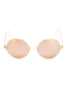 Cutler & Gross Round Frame Sunglasses, Women's, Grey, Metal Other