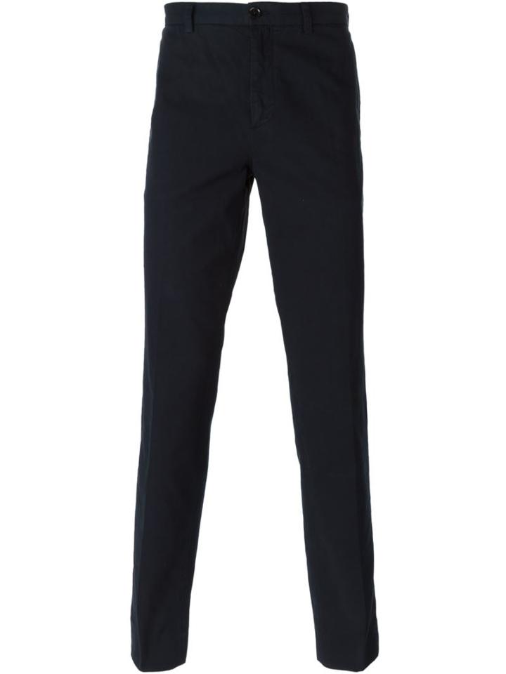 Carven Slim Chino Trousers, Men's, Size: 46, Blue, Cotton