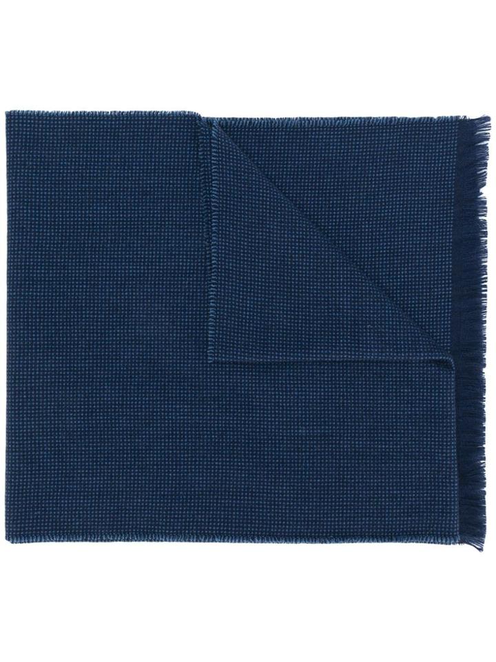 Borrelli Fringed Edges Scarf - Blue