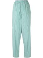 Hermès Pre-owned Striped Straight-leg Trousers - Green