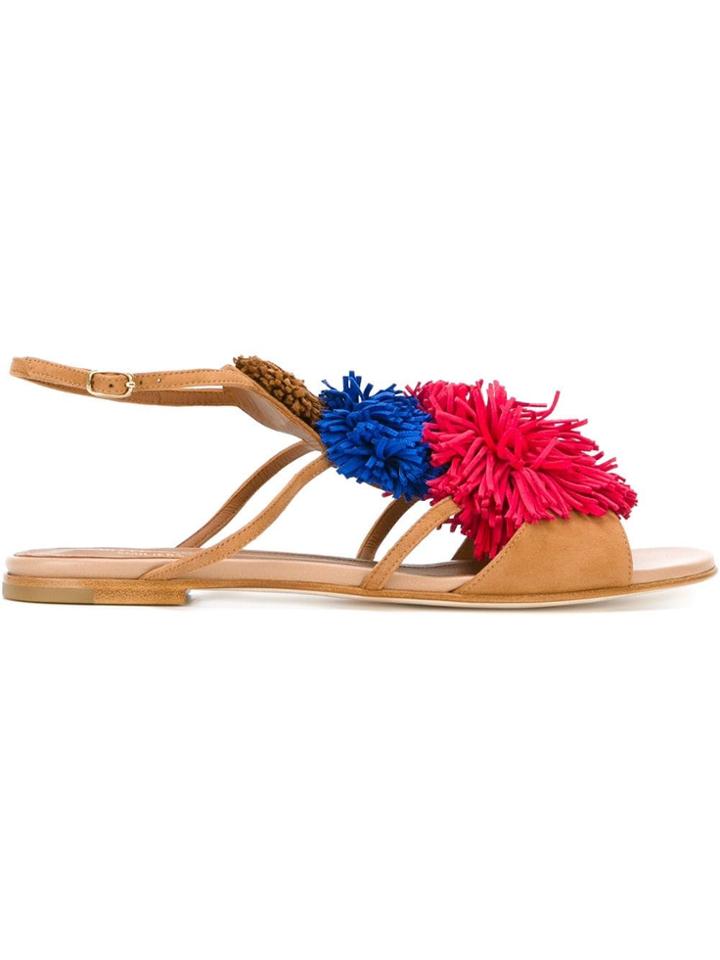 Malone Souliers 'sherry' Colour Block Pompon Detail Sandals - Brown