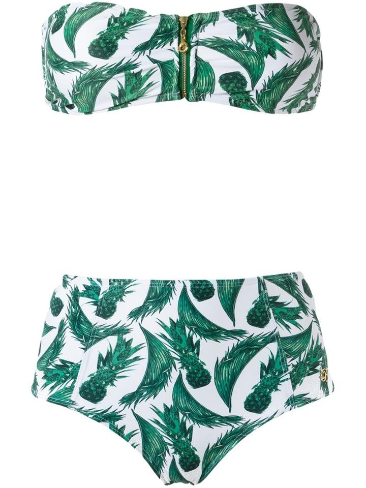 Brigitte Printed Bikini Set, Women's, Size: Pp, White, Elastodiene/polyamide