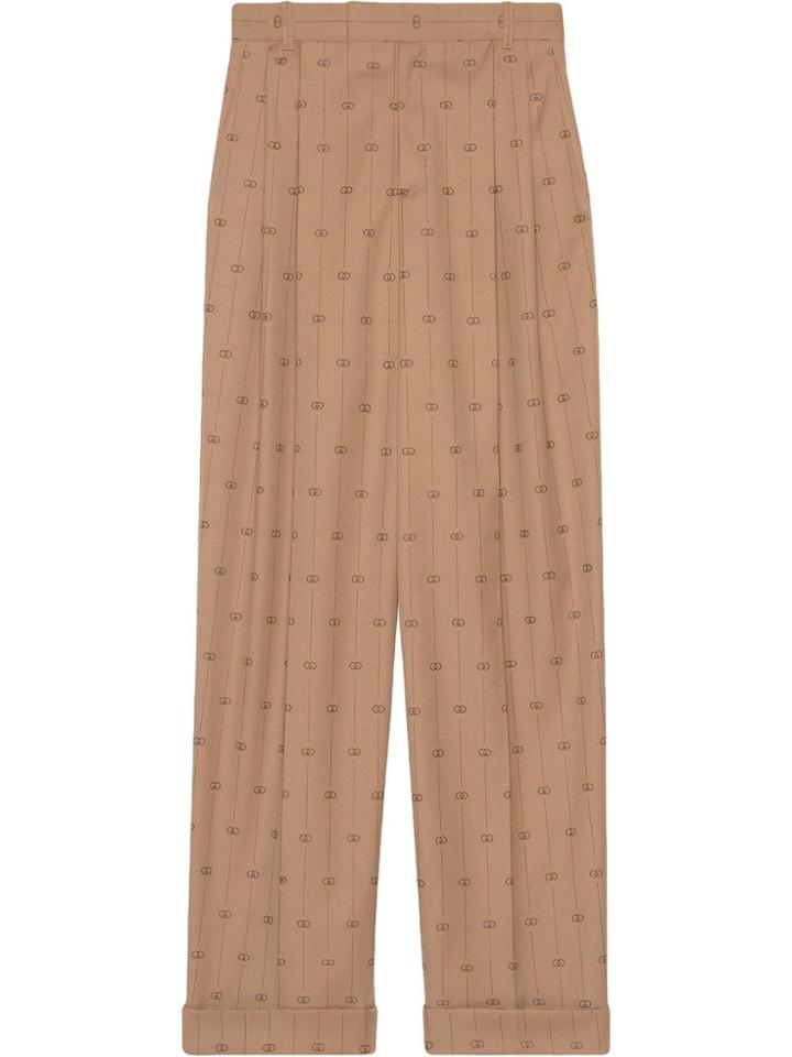 Gucci Retro Gg Tailored Trousers - Neutrals
