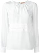 No21 Lace-trim Blouse, Women's, Size: 44, White, Silk