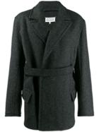 Maison Margiela Belted Peacoat - Grey