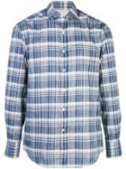Brunello Cucinelli Plaid Print Shirt - Blue