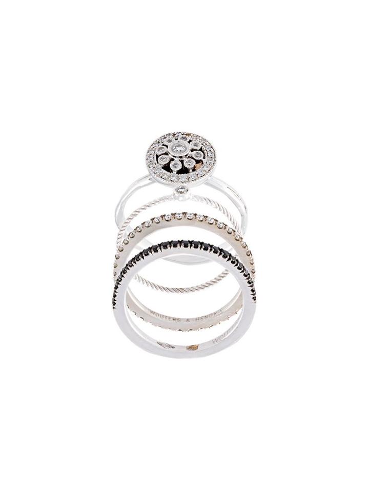 Wouters & Hendrix Gold Diamond Set Of 4 Rings