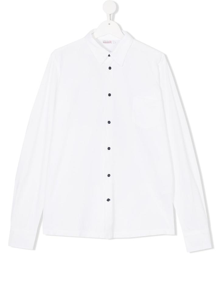 Officina 51 Contrast Button Shirt - White