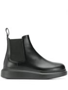 Alexander Mcqueen Chunky Sole Leather Boots - Black