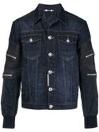 Philipp Plein Panelled Denim Jacket - Blue