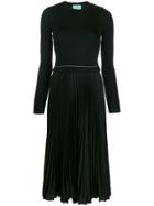 Prada Midi Layered Effect Dress - Black