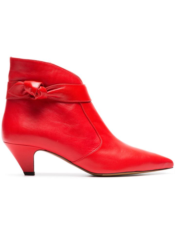 Tabitha Simmons Red Nixie 50 Leather Ankle Boots