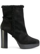 Tod's Faux Shearling-trimmed Ankle Boots - Black