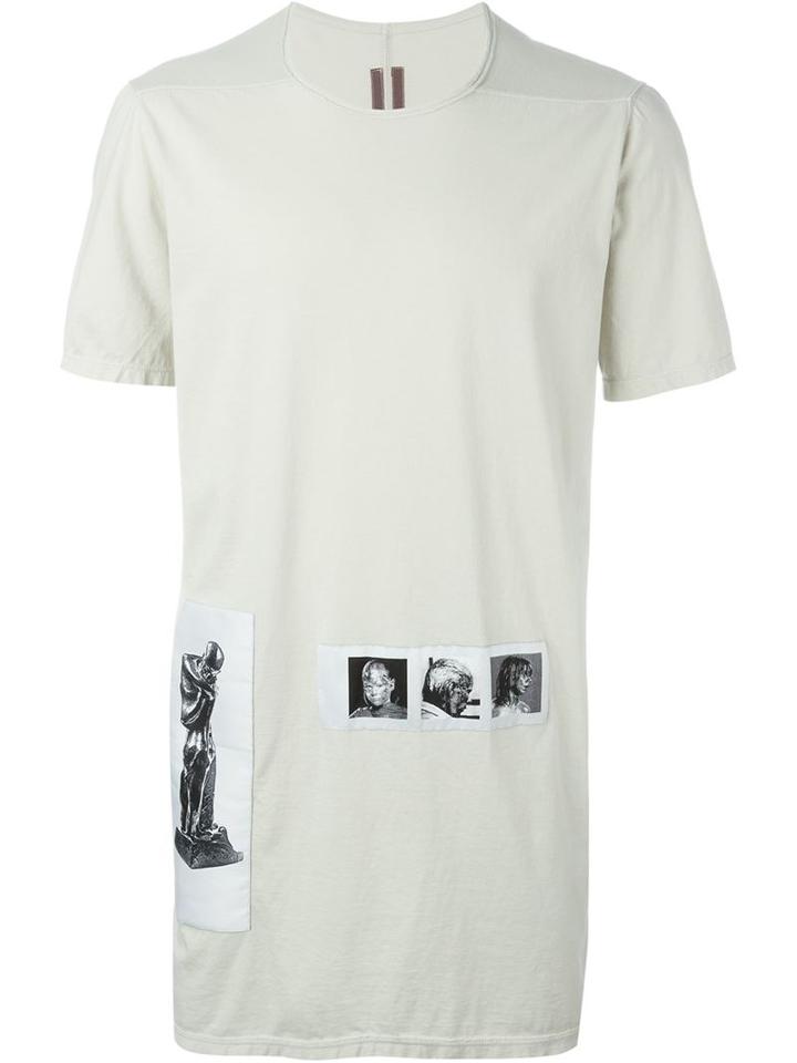 Rick Owens Drkshdw Photo Patch Oversized T-shirt, Men's, Size: M, Grey, Cotton