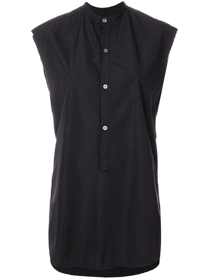 Barena Sleeveless Raw Edge Shirt - Black