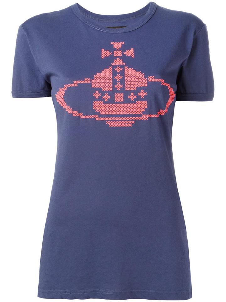 Vivienne Westwood Anglomania Logo Print T-shirt, Women's, Size: Small, Pink/purple, Cotton