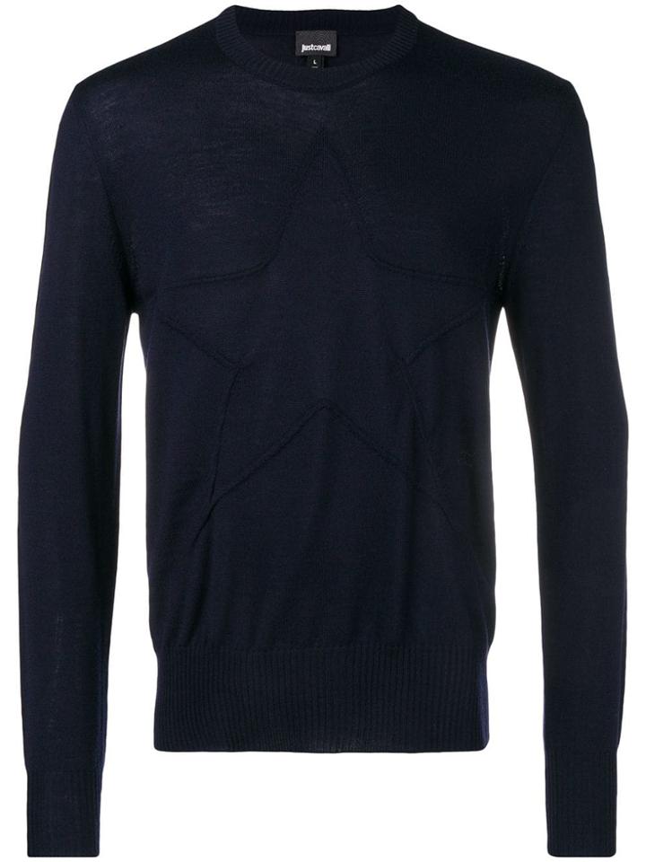 Just Cavalli Long-sleeve Fitted Sweater - Blue