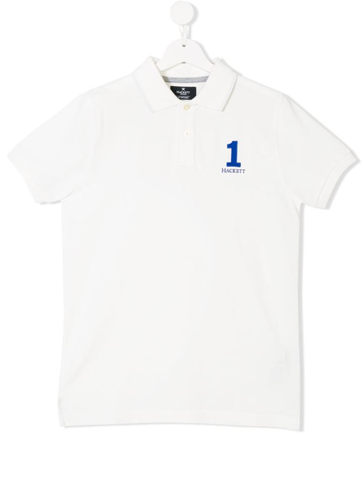 Hackett Kids Embroidered Logo Polo Shirt - White